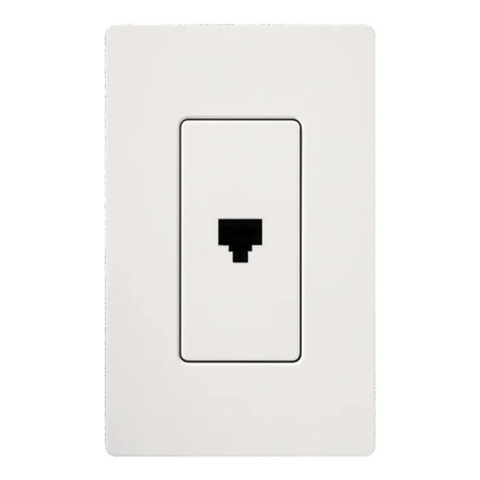 Lutron SC-PJ-SW Claro Satin Single Telephone Jack, 6-Conductor, RJ11, Snow White