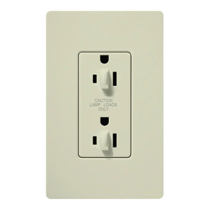 Lutron SCR-15-DDTR-BI 15A 120/125V Dual Dimming Tamper Resistant Receptacle, Biscuit