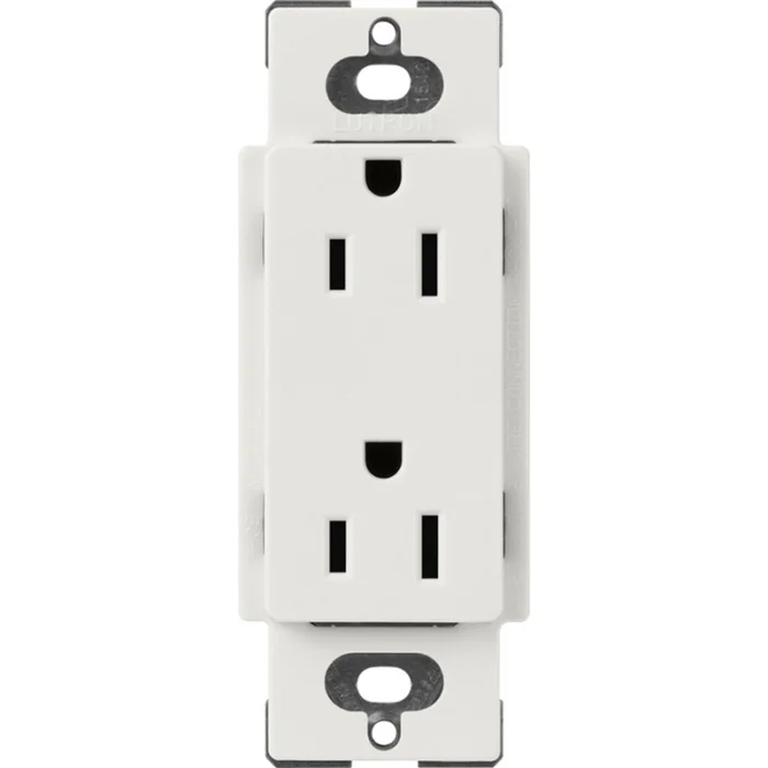 Lutron SCR-15-LG Claro 15A 125V Duplex Receptacle, Lunar Gray