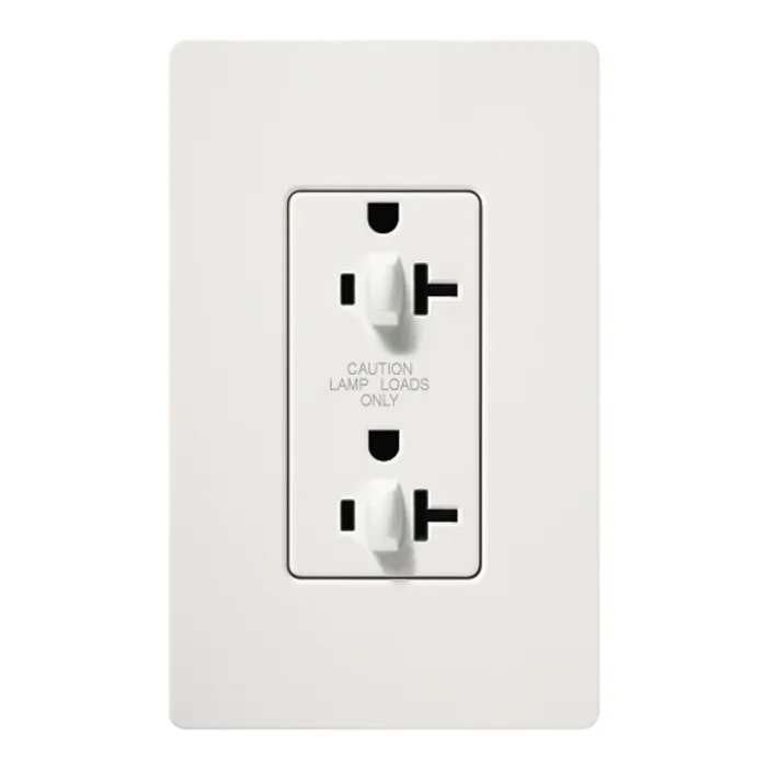 Lutron SCR-20-DDTR-SW 20A 120/125V Dual Dimming Tamper Resistant Receptacle, Snow White