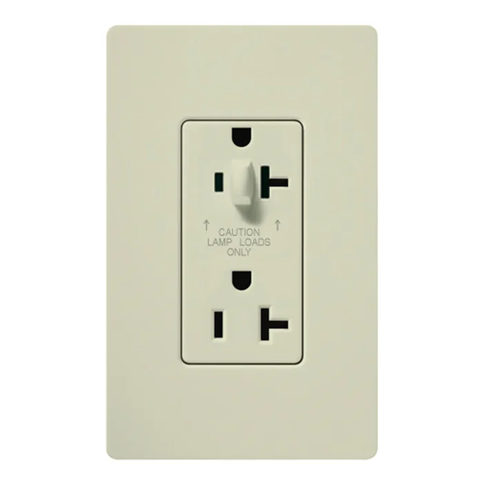 Lutron SCR-20-HDTR-BI 20A 120/125V Half Dimming Tamper Resistant Receptacle, Biscuit