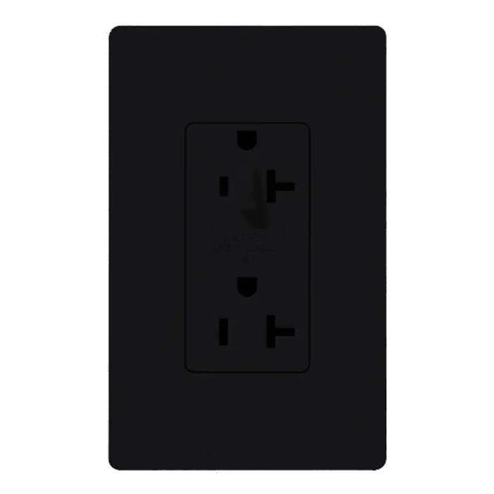 Lutron SCR-20-HDTR-MN 20A 120/125V Half Dimming Tamper Resistant Receptacle, Midnight