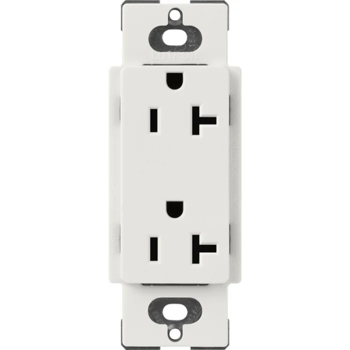 Lutron SCR-20-LG Claro 20A 125V Duplex Receptacle, Lunar Gray