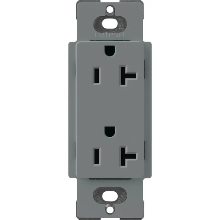 Lutron SCR-20-SL Claro 20A 125V Duplex Receptacle, Slate