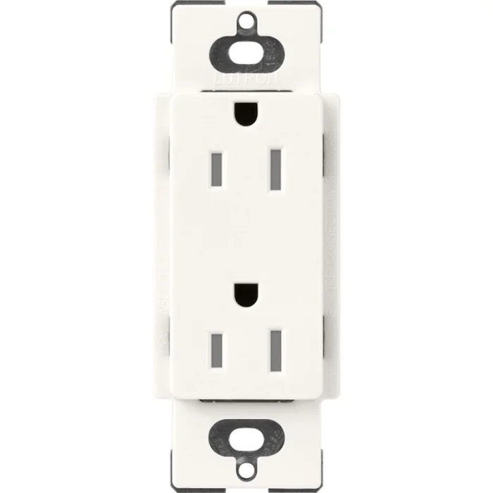 Lutron SCRS-15-TR-BW Claro 15A 125V Tamper Resistant Duplex Receptacle, Brilliant White