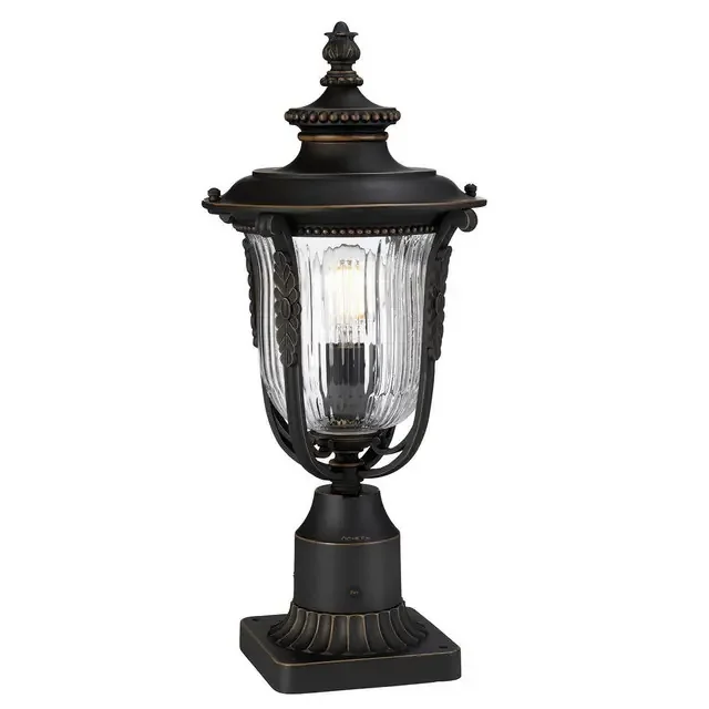 Luverne Rubbed Bronze IP44 Top Post Light