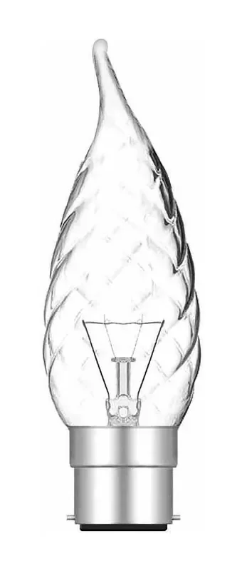 Luxram Candle Tip Twisted Clear B22 40W • 026022040