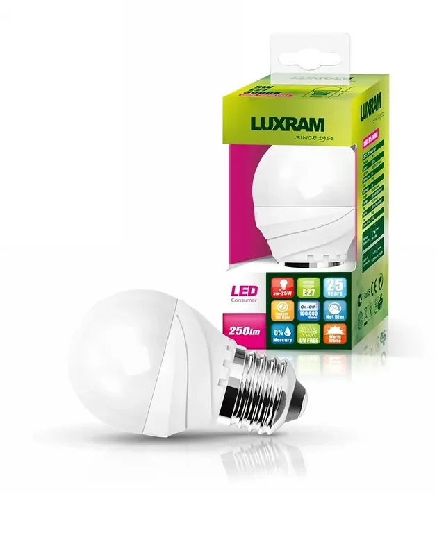 Luxram Curvodo LED Ball E27 4.5W Warm White 2700K 400lm • 722202143