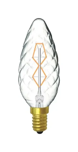 Luxram Rustica Candle 45mm/S Twisted E14 Clear 40W • 015031040