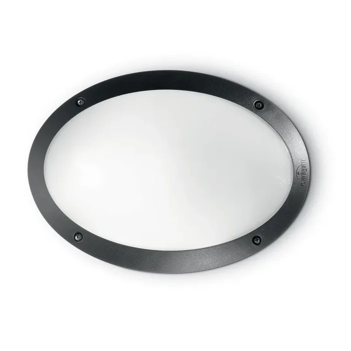 Maddi Black Outdoor Modern Oval Bulkhead Wall Light 33cm Coastal IP66