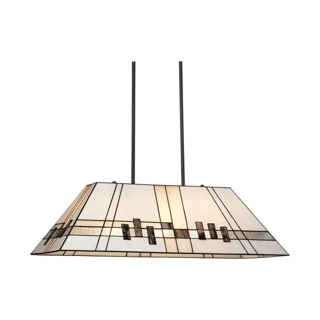 Madrian 3 Light Tiffany Adjustable Bar Pendant Light