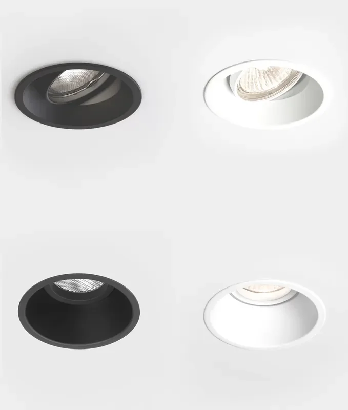 Mains Low Glare White or Black Downlight for GU10 Lamps
