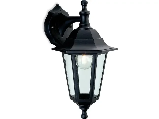 Malmo Black Resin Lantern Uplight or Downlight IP44 Wall Light