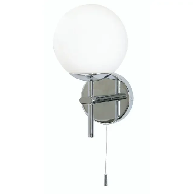 Mani Chrome with White Diffuser IP44 Bathroom Wall Light