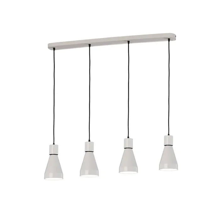 Mantra Fusion M5840 Kos Linear Pendant 4L 4 x E27 Max 40W, White/ Black • M5840