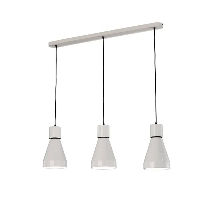 Mantra Fusion M5841 Kos Linear Pendant 3L 3 x E27 Max 40W, White/ Black • M5841