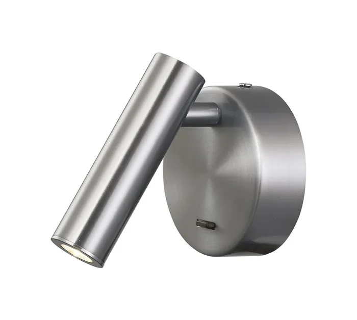 Mantra Fusion M6076 Prea Wall/Reading Light, 3W LED, 3000K, 210lm, Switched, Satin Nickel, 3yrs Warranty • M6076