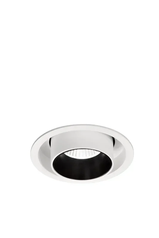 Mantra Fusion M6402 Garda Retractable Recessed Swivel Spotlight, 12W, 3000K, 1020lm, Matt White & Black, Cut Out 95mm, 3yrs Warranty • M6402