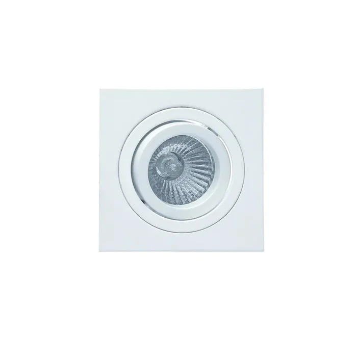 Mantra Fusion MC0004 Basico GU10 Swivel Downlight 9.2cm Square 1 x GU10 Max 50W Matt White, Cut Out 80mm, Lampholder Included • MC0004