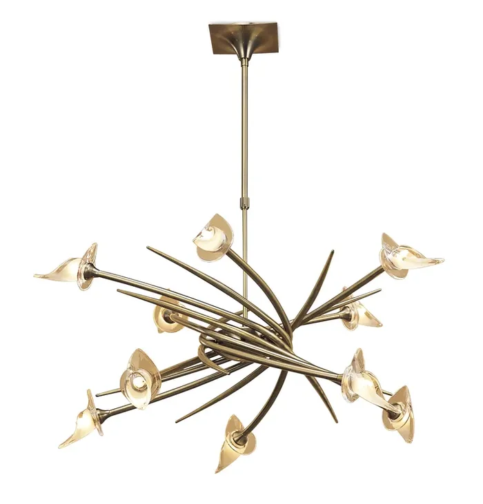 Mantra M0312AB Flavia Pendant Up-Down Round 10 Light G9, Antiques Brass • M0312AB