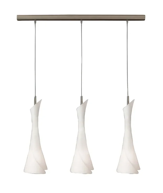 Mantra M0771 Zack Linear Pendant 3 Light E27 Line, Satin Nickel • M0771