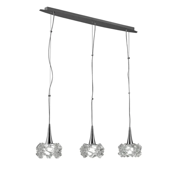 Mantra M3961 Artic Linear Pendant 3 Light E27 Line Large, Polished Chrome • M3961