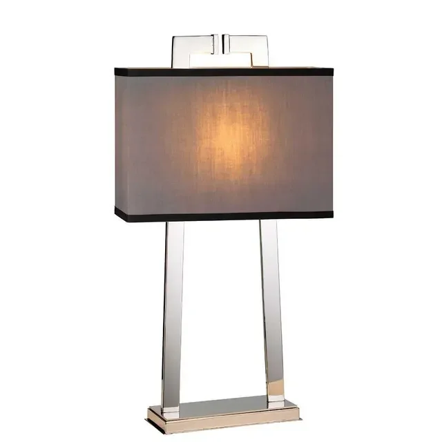 Margo Polished Nickel with Grey Shade Table Lamp