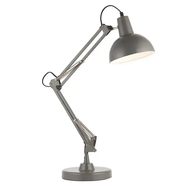 Marshall Slae Grey and Satin White Adjustable Table Lamp
