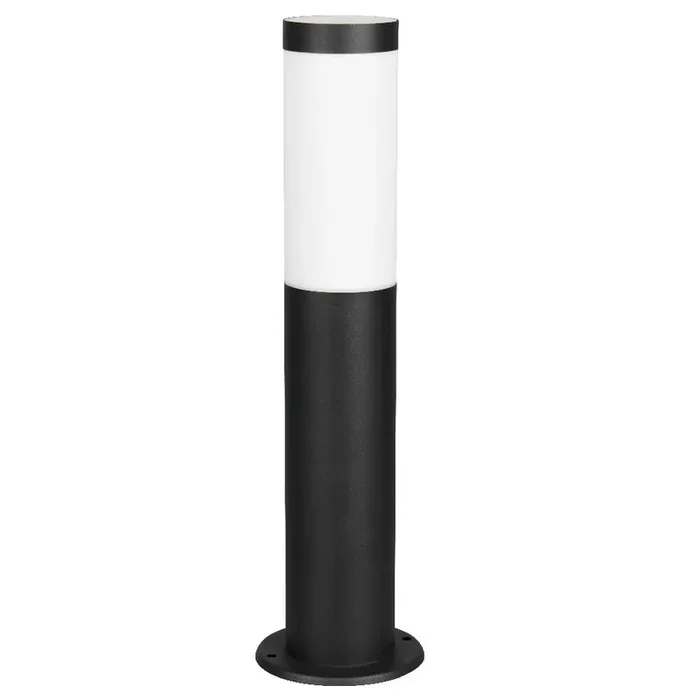 Matt Black Outdoor Modern Cylinder Pedestal Post Light 450mm IP44