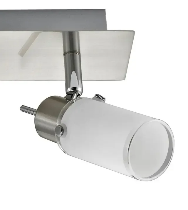 MAX LED 2 Light Satin Chrome with Opal Glass Bar Spotlight