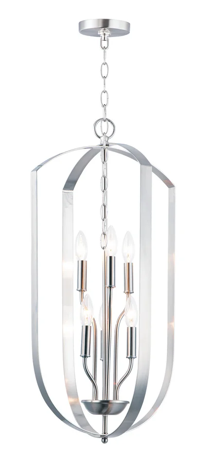 Maxim 10039SN Provident Six Light Chandelier, Satin Nickel