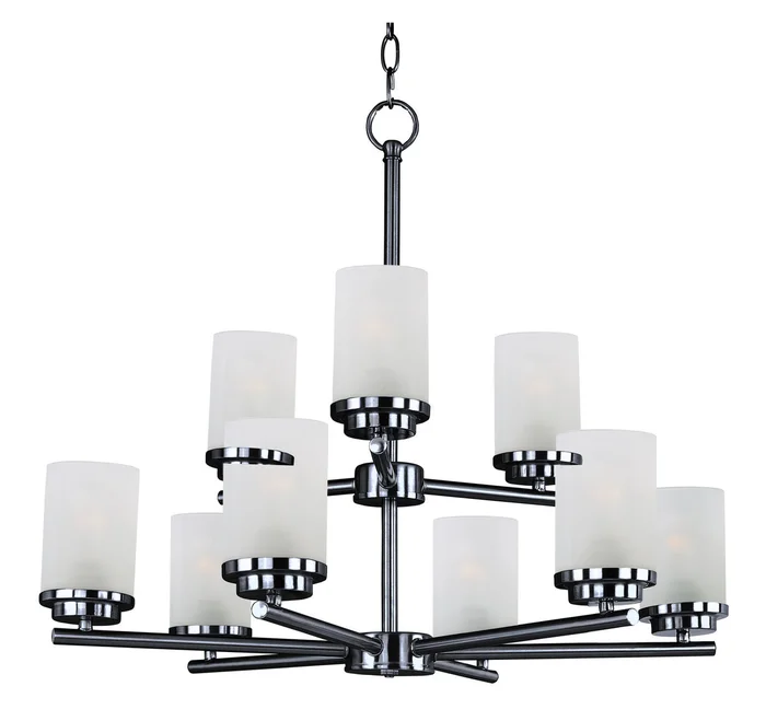 Maxim 10206FTBK Corona Nine Light Chandelier, Black