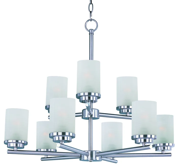 Maxim 10206FTSN Corona Nine Light Chandelier, Satin Nickel