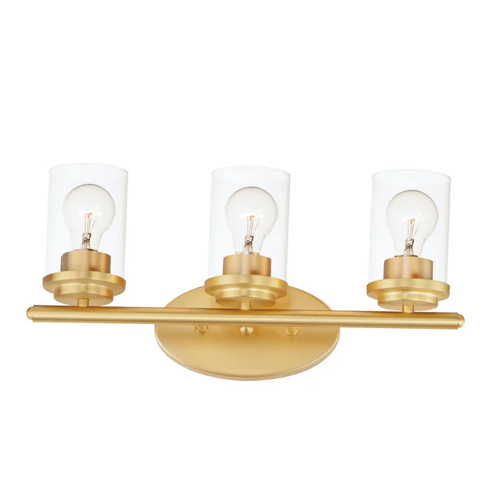 Maxim 10213CLSBR Corona Three Light Bath Vanity, Satin Brass
