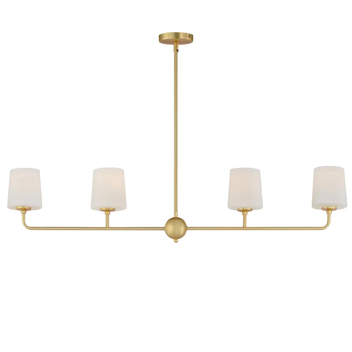Maxim 12097SWSBR Bristol Four Light Linear Chandelier, Satin Brass