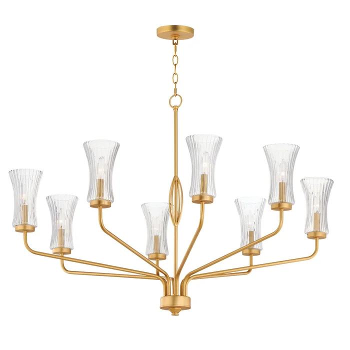 Maxim 16158CRNAB Camelot Eight Light Chandelier, Natural Aged Brass