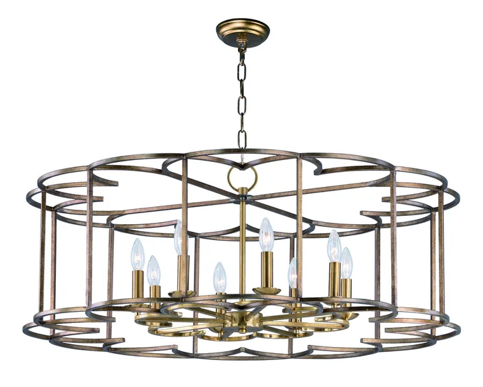 Maxim 24734BZF Helix Eight Light Chandelier, Bronze Fusion