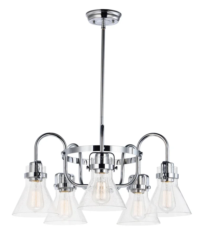 Maxim 26117CDPC Seafarer Five Light Chandelier, Polished Chrome