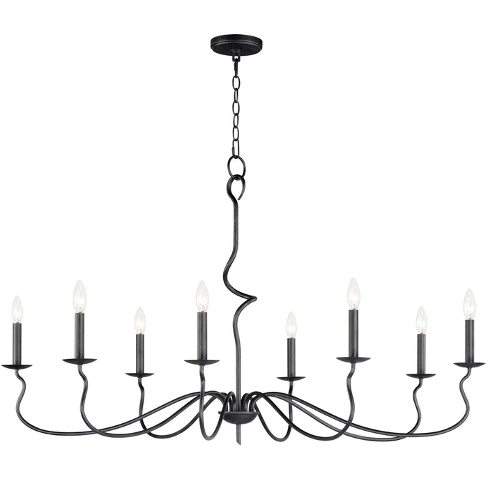 Maxim 27708BO Padrona Eight Light Chandelier, Black Oxide