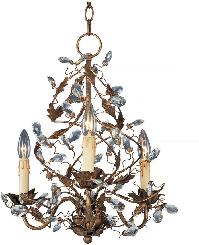 Maxim 2850EG Elegante Three Light Chandelier, Etruscan Gold