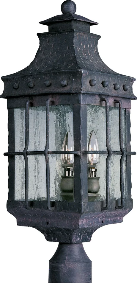 Maxim 30080CDCF Nantucket Three Light Outdoor Pole/Post Lantern, Country Forge