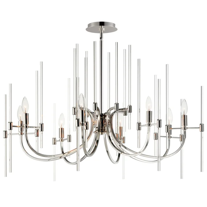 Maxim 38408CLPN Divine Eight Light Chandelier, Polished Nickel