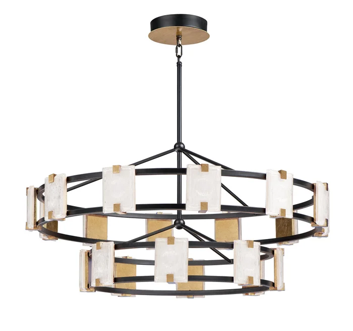 Maxim 39538CYBKGL Radiant LED Chandelier, Black / Gold Leaf