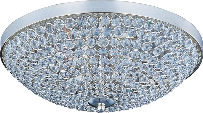 Maxim 39871BCPS Glimmer Four Light Flush Mount, Plated Silver
