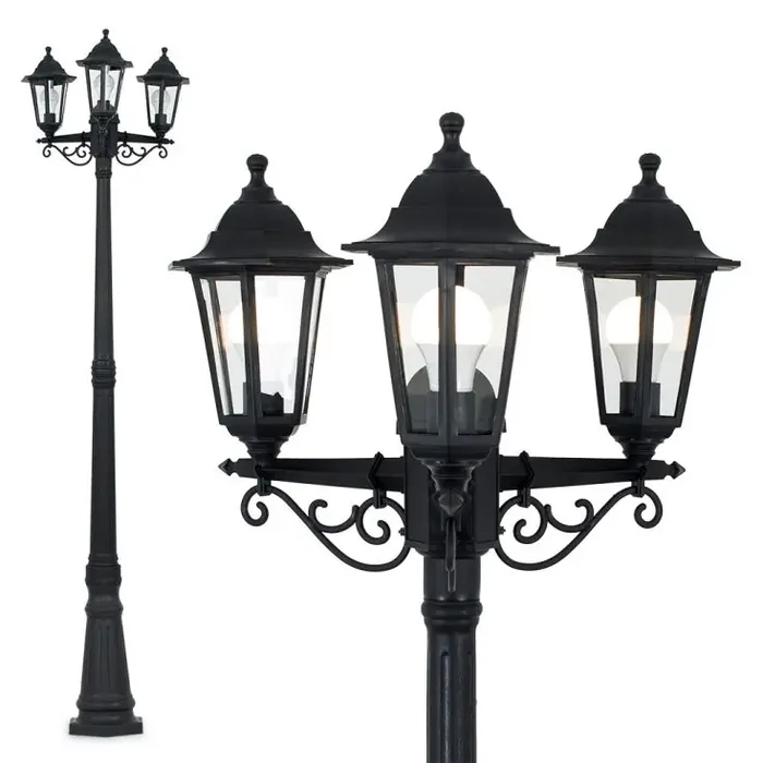 Mayfair Acrylic Budget Outdoor Large 3 Headed Lamp Post, 3 x E27
