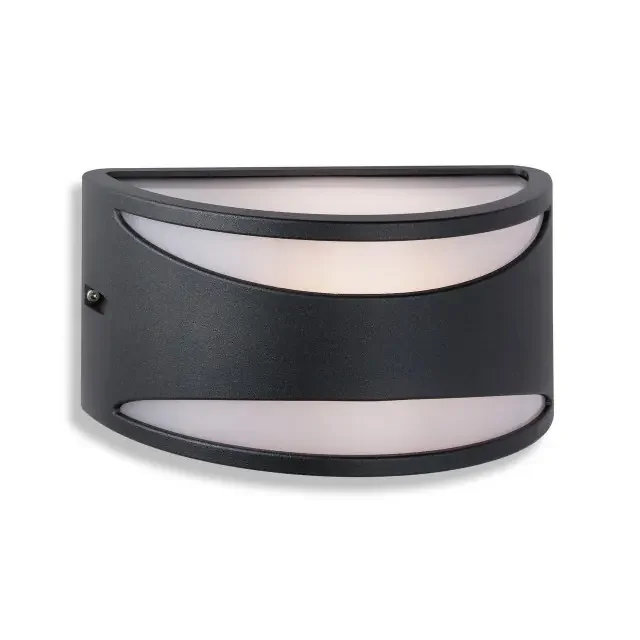 Meridian Black with Opal Diffuser IP44 Wall Light