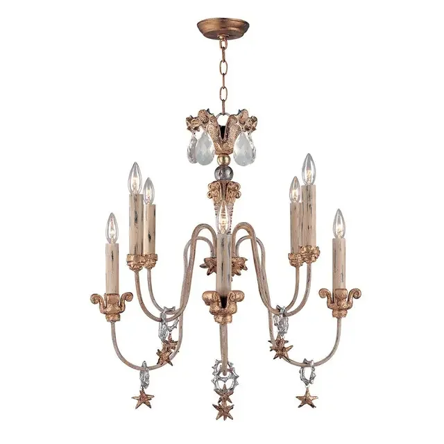 Mignon 8 Light Gold and Silver Chandelier