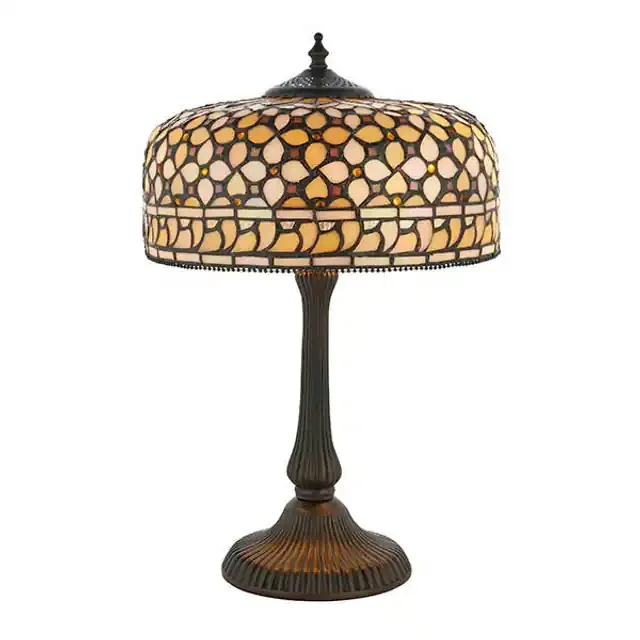 Mille Feux 2 Light Dark Bronze Tiffany Table Lamp