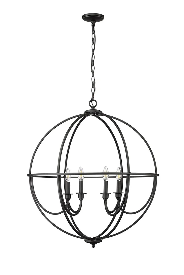 Millennium 12306-MB Artemis Six Light Chandelier, Matte Black