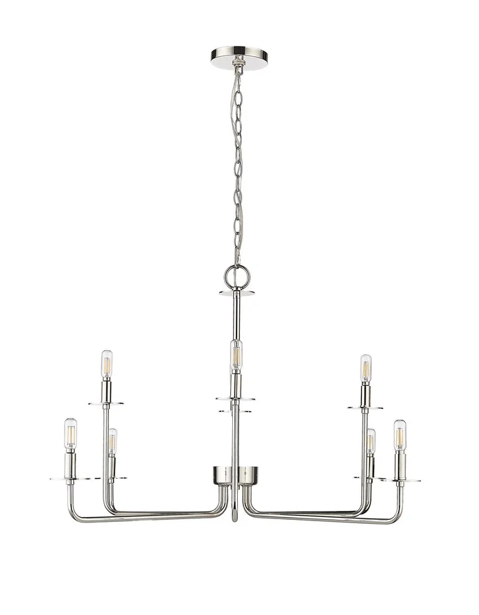 Millennium 12508-PN Marceline Eight Light Chandelier, Polished Nickel